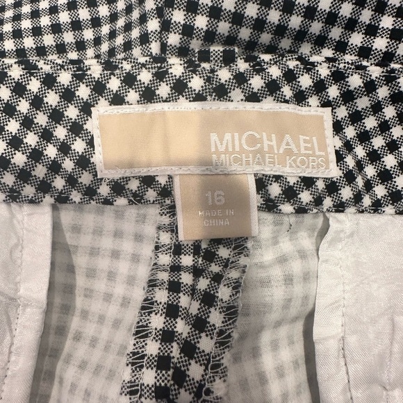 Michael Michael Kors Plus Size Black White Houndstooth Plaid Shorts Size 16 - Picture 3 of 3